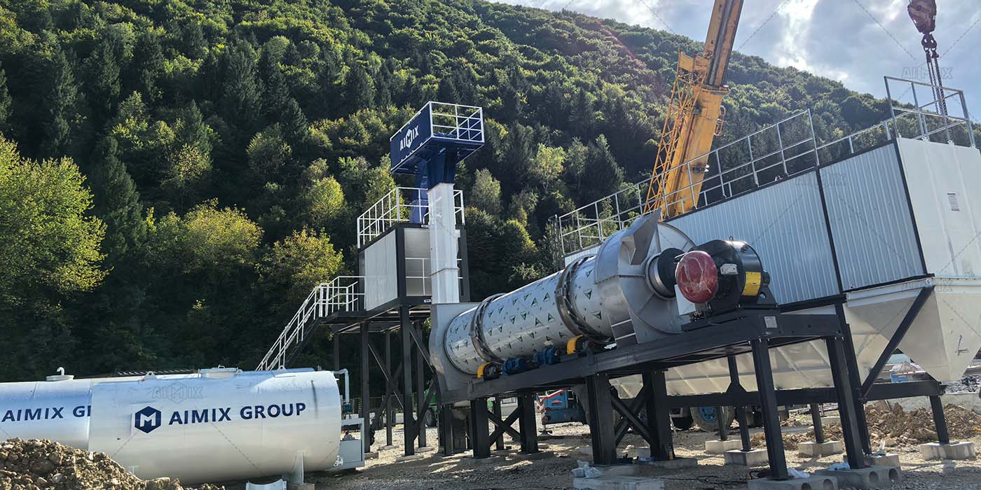 80TPH mobile drum mix asphalt plant installation in Sarajevo, Bosnia and Herzegovina