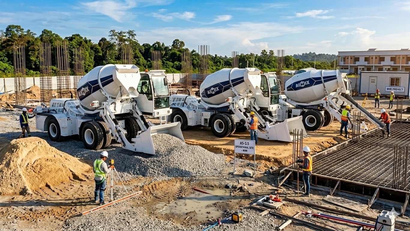 self loading concrete mixer in Malaysia
