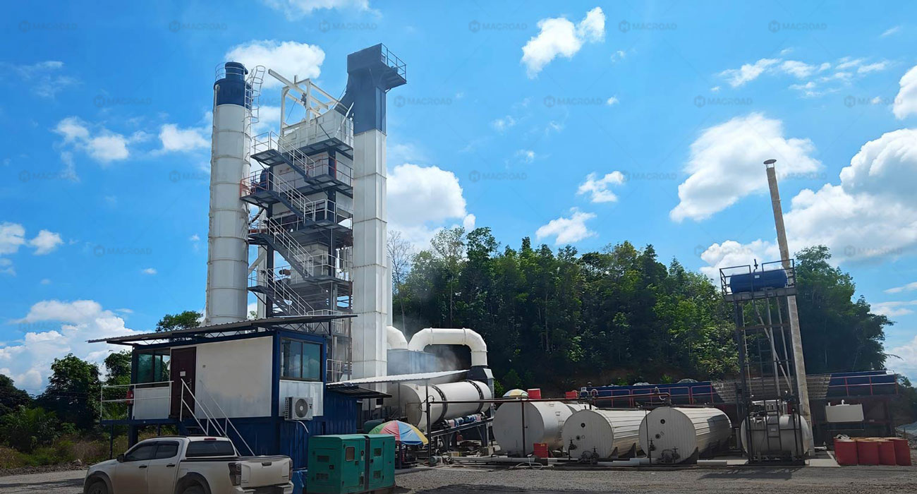 ALQ120 stationary type plant mix asphalt On site in the Malaysia Sabah