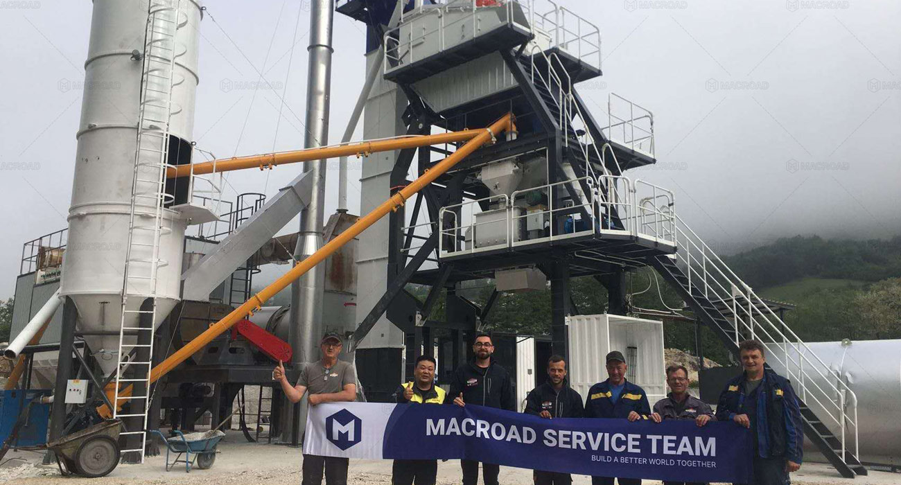 ALYQ100 mobile asphalt batching plant in Bosnia